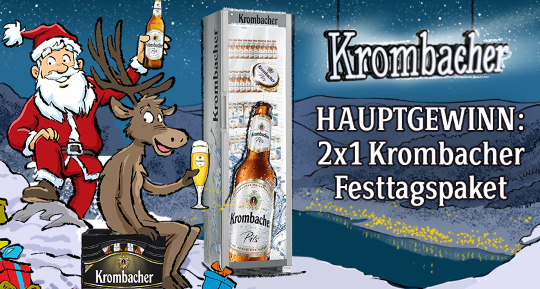Gewinne Groß mit dem Krombacher Schlittenfahrt Adventskalender